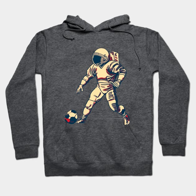 Space Football Astronaut Hoodie by DesignArchitect